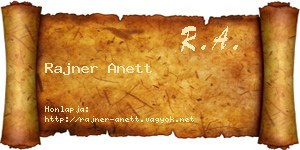 Rajner Anett névjegykártya